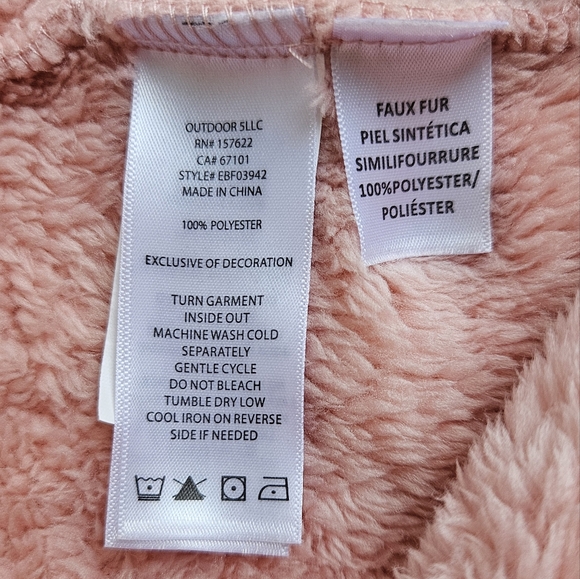 NWOT, Eddie Bauer Pink Fleece 6-9 Month One Piece - Picture 4 of 5